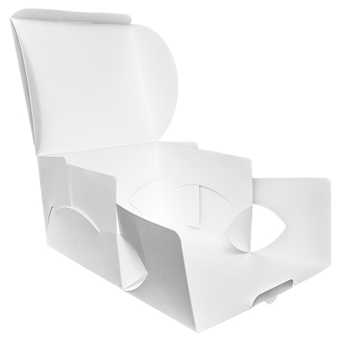 Access cake in hinged lid cake box